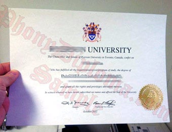 Ryerson University - Fake Diploma Sample from Canada